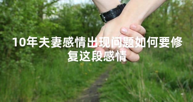 10年夫妻感情出现问题如何要修复这段感情