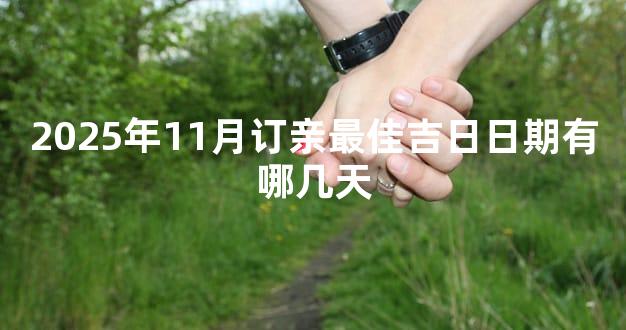 2025年11月订亲最佳吉日日期有哪几天