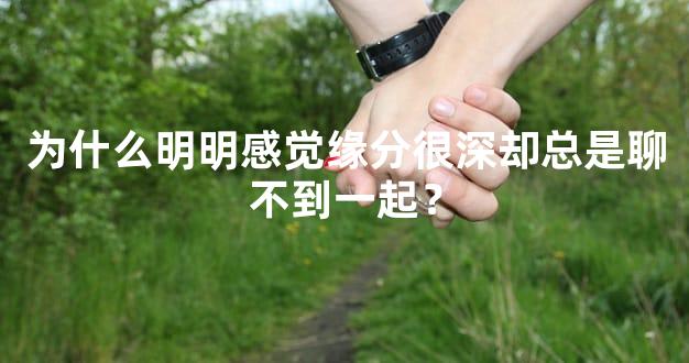 为什么明明感觉缘分很深却总是聊不到一起？