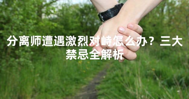 分离师遭遇激烈对峙怎么办？三大禁忌全解析