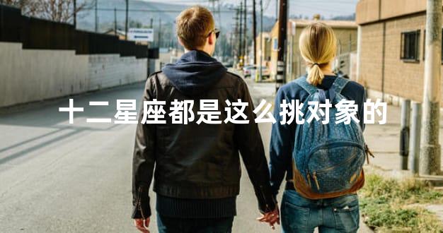 十二星座都是这么挑对象的