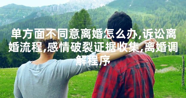 单方面不同意离婚怎么办,诉讼离婚流程,感情破裂证据