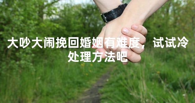大吵大闹挽回婚姻有难度，试试冷处理方法吧