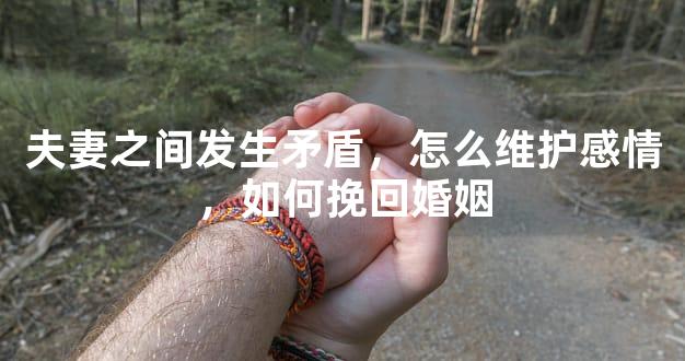 夫妻之间发生矛盾，怎么维护感情，如何挽回婚姻