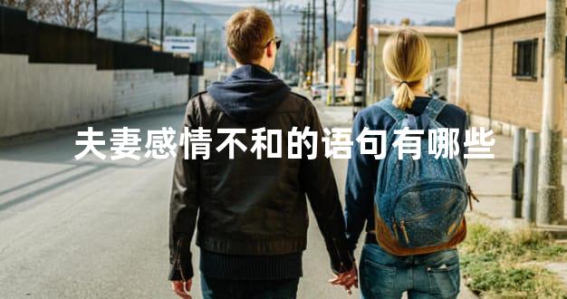 夫妻感情不和的语句有哪些