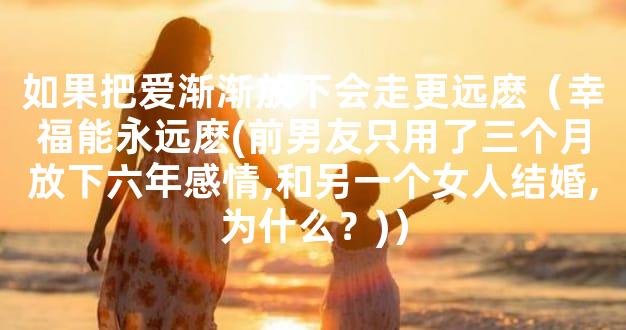 如果把爱渐渐放下会走更远麽（幸福能永远麽(前男友