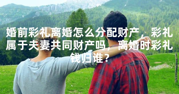 婚前彩礼离婚怎么分配财产，彩礼属于夫妻共同财产吗，离婚时彩礼钱归谁？