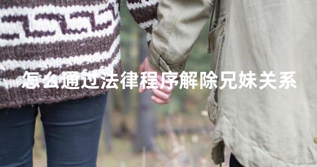 怎么通过法律程序解除兄妹关系