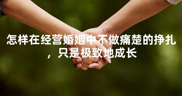 怎样在经营婚姻中不做痛楚的挣扎，只是极致地成长