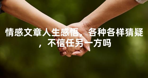 情感文章人生感悟，各种各样猜疑，不信任另一方吗