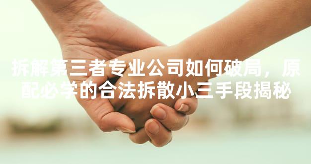 拆解第三者专业公司如何破局，原配必学的合法拆散小三手段揭秘