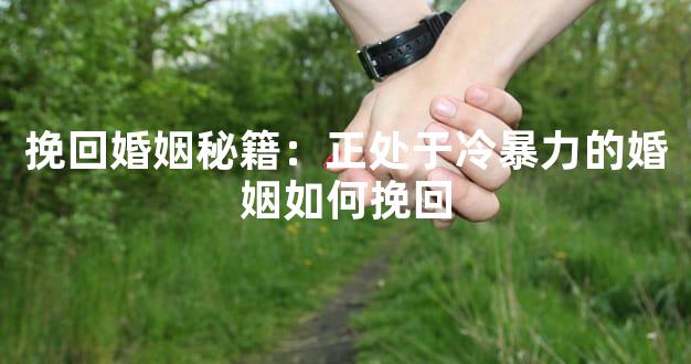 挽回婚姻秘籍：正处于冷暴力的婚姻如何挽回