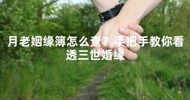 月老姻缘簿怎么查？手把手教你看透三世婚缘