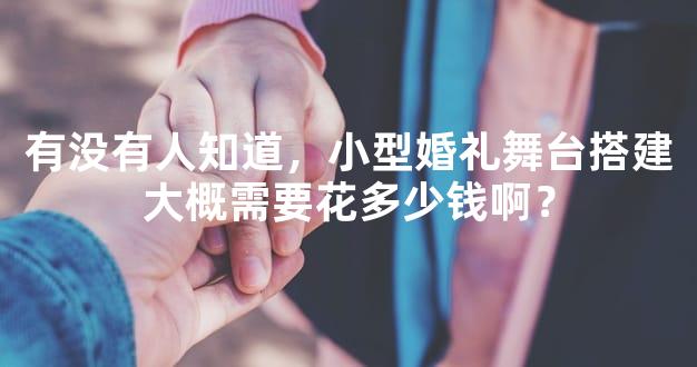 有没有人知道，小型婚礼舞台搭建大概需要花多少钱