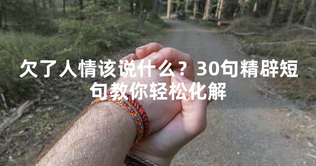欠了人情该说什么？30句精辟短句教你轻松化解