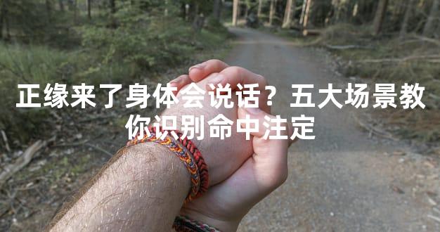 正缘来了身体会说话？五大场景教你识别命中注定