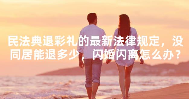 民法典退彩礼的最新法律规定，没同居能退多少，闪