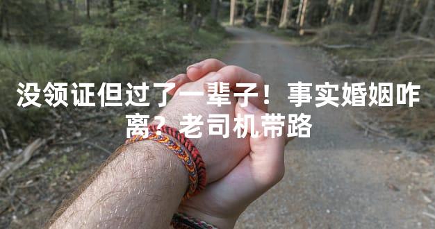 没领证但过了一辈子！事实婚姻咋离？老司机带路