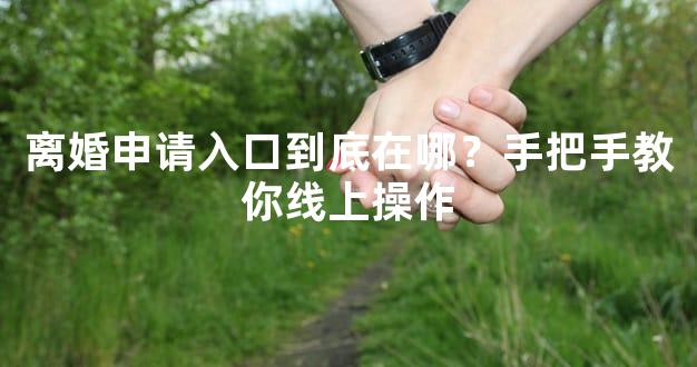 离婚申请入口到底在哪？手把手教你线上操作