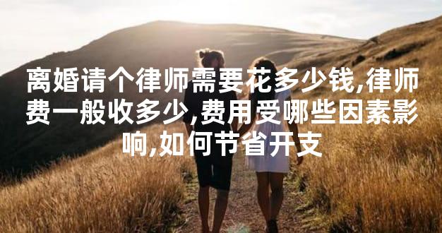 离婚请个律师需要花多少钱,律师费一般收多少,费用受哪些因素影响,如何节省开支