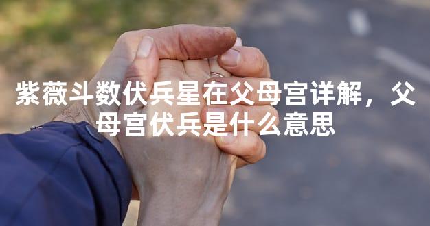 紫薇斗数伏兵星在父母宫详解，父母宫伏兵是什么意
