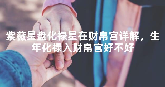 紫薇星盘化禄星在财帛宫详解，生年化禄入财帛宫好