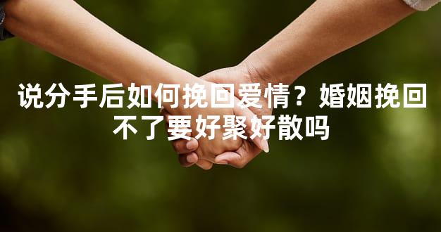 说分手后如何挽回爱情？婚姻挽回不了要好聚好散吗